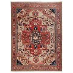 Vintage Persian Heriz Style Azeri Carpet