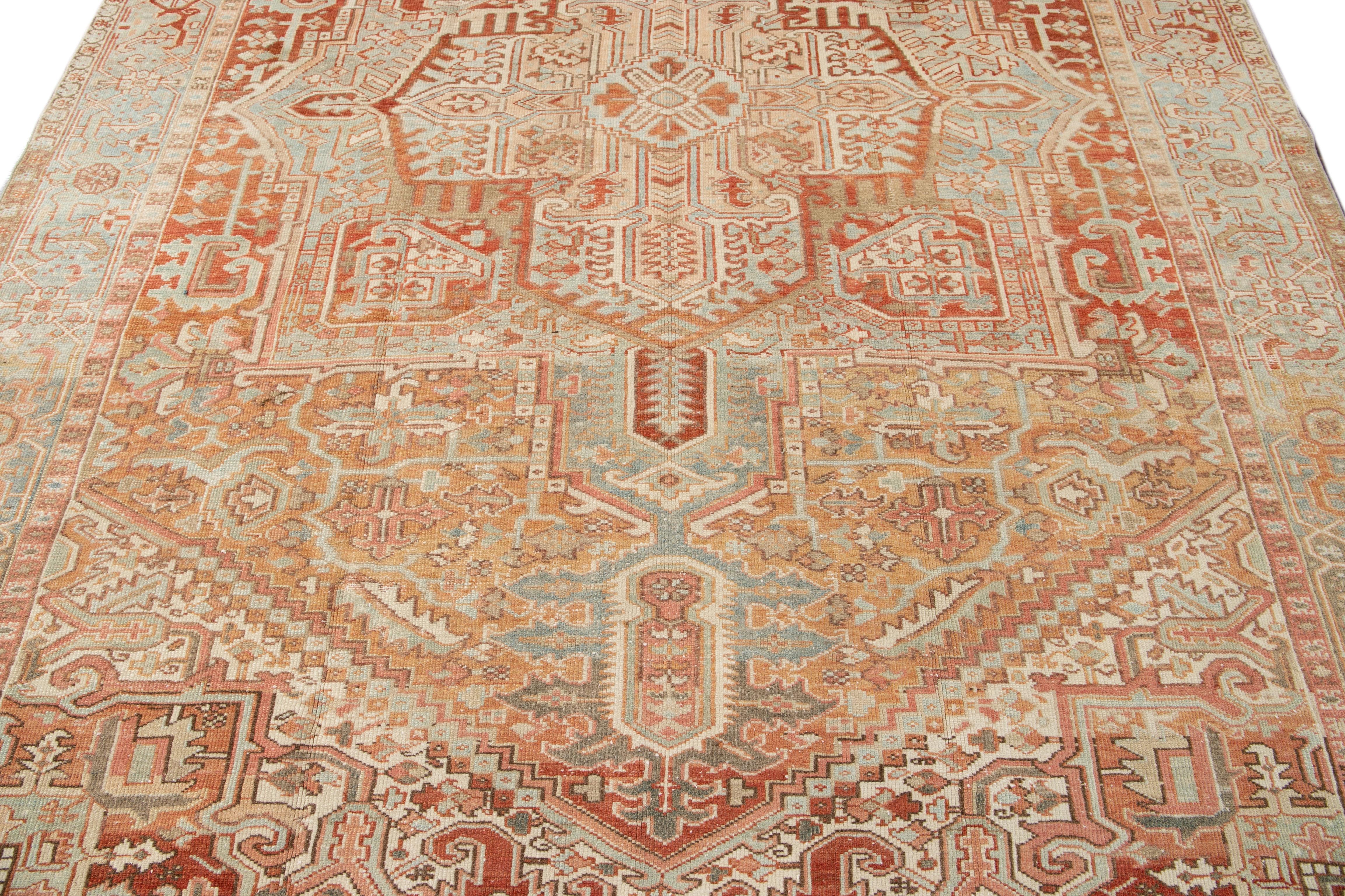 Vintage Persian Heriz Wool Rug For Sale 7