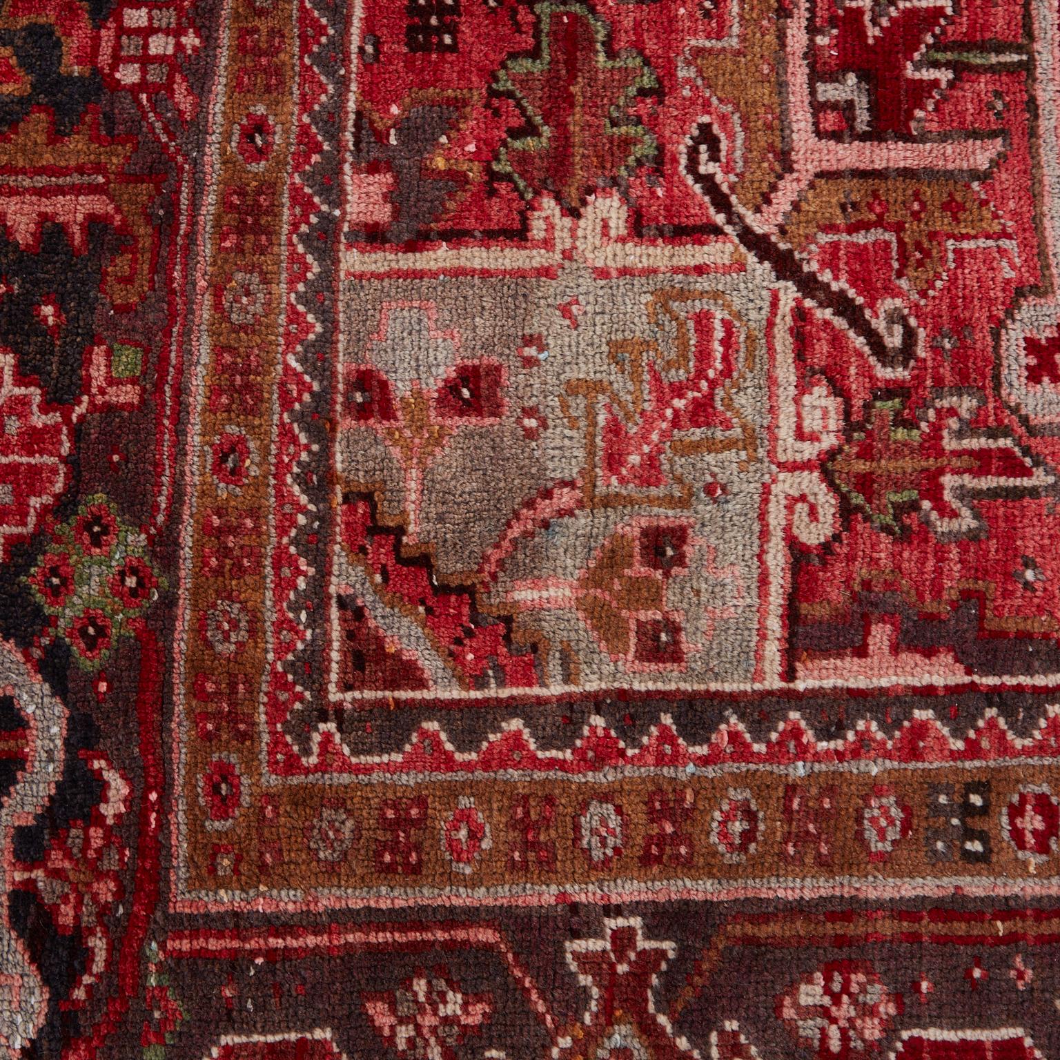 Vintage Persian Heriz Wool Rug For Sale 2