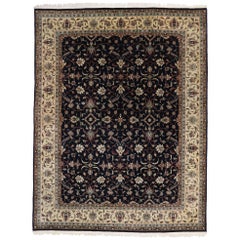 Navy Blue and Gold Area Rug with Hollywood Regency Style at 1stDibs