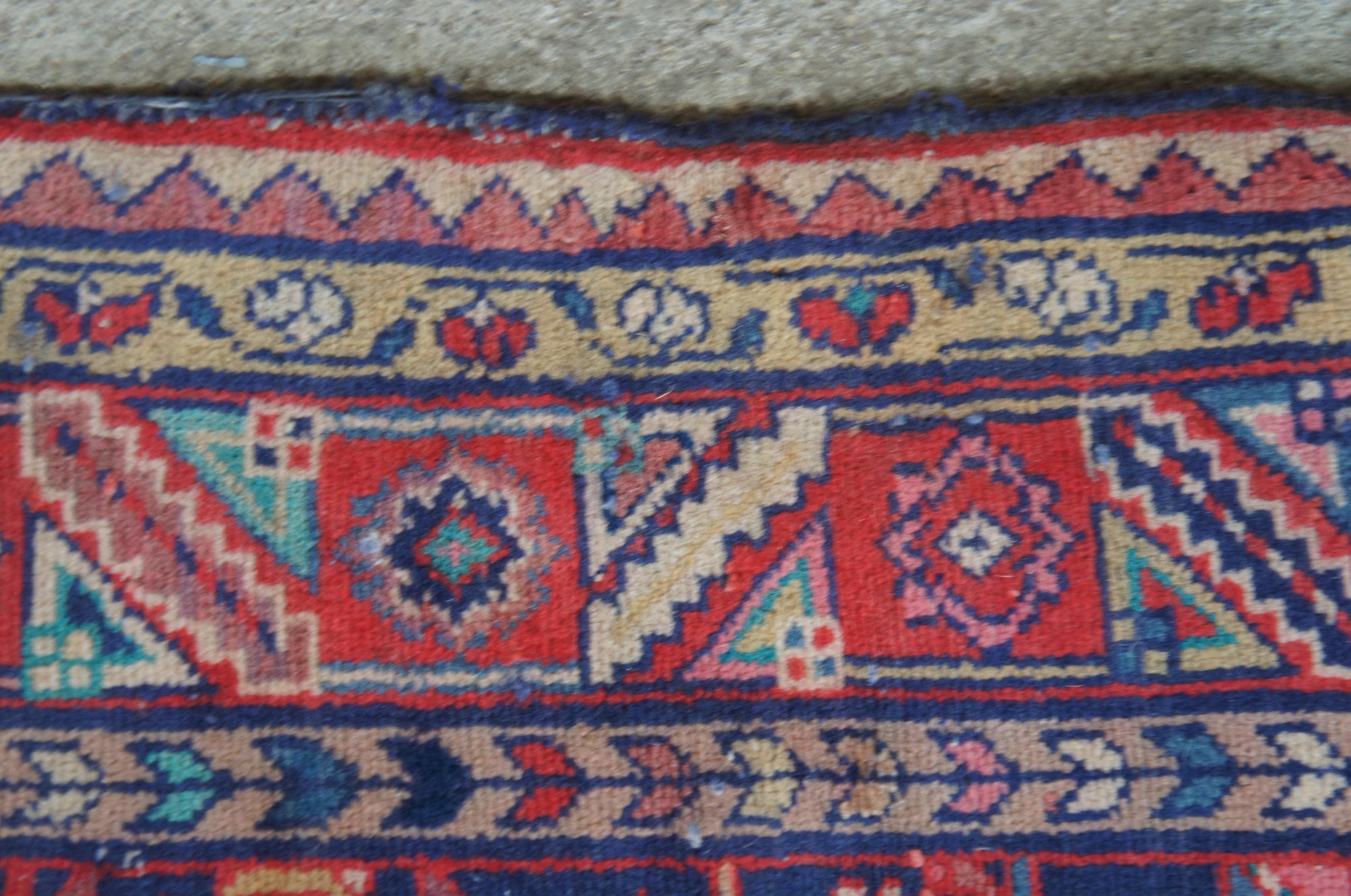 Vintage Persisch Hosseinabad Wolle & Baumwolle Iran Bereich Teppich Läufer Teppich im Angebot 5