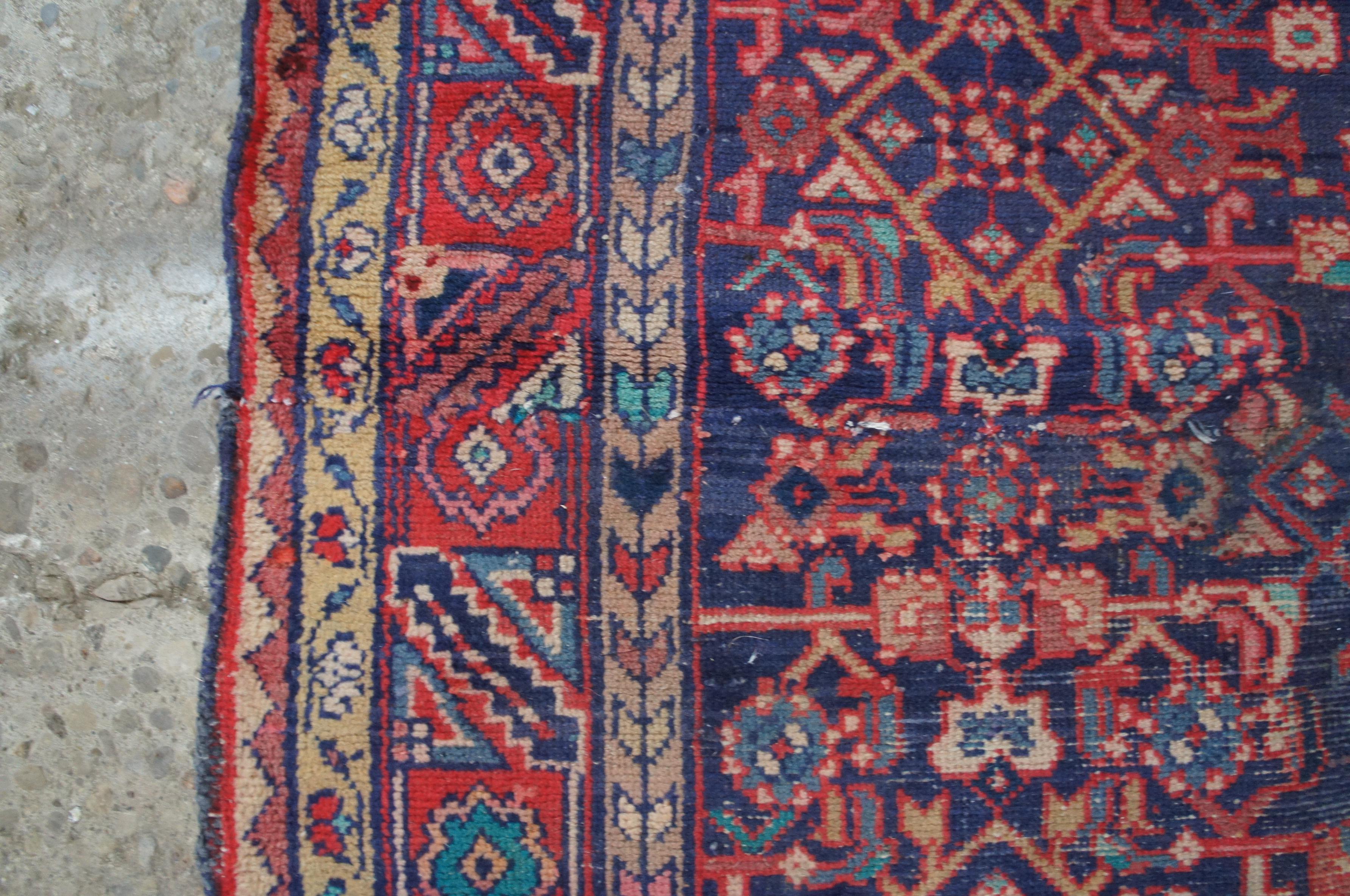 Vintage Persisch Hosseinabad Wolle & Baumwolle Iran Bereich Teppich Läufer Teppich im Angebot 6