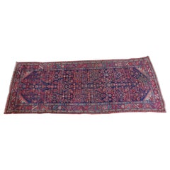 Tapis vintage persan Hosseinabad en laine et coton pour tapis de couloir Iran