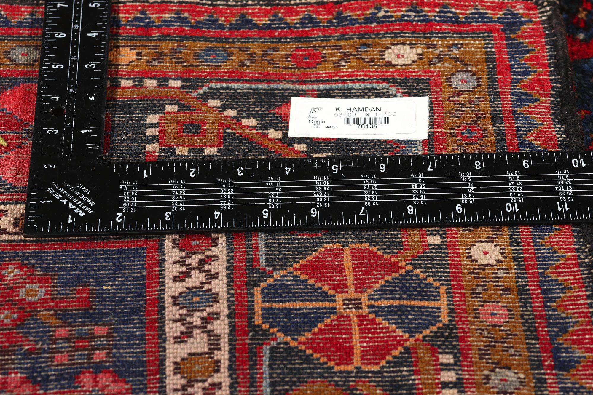 Vintage Persian Hamadan Rug Hussainabad Herati Carpet Runner For Sale 1