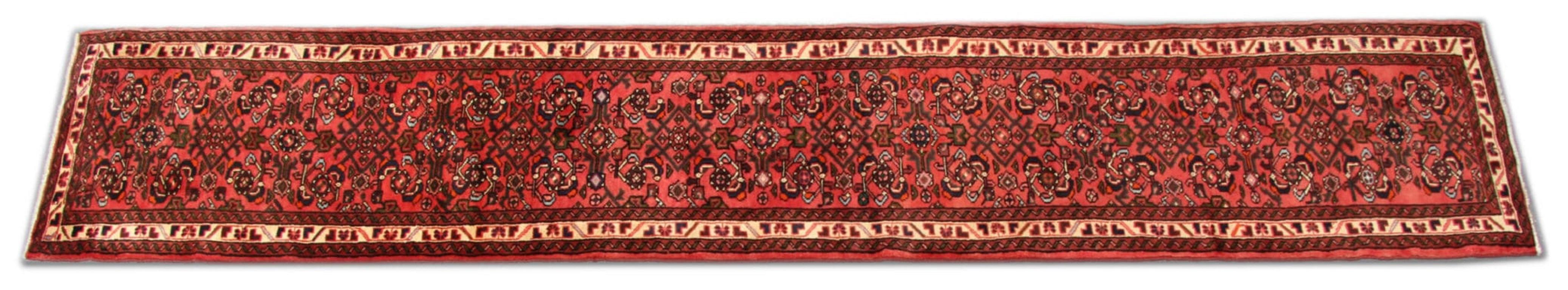 Vintage Hussein Abad Teppich-Läufer, Geometrischer traditioneller Läufer (Art déco) im Angebot