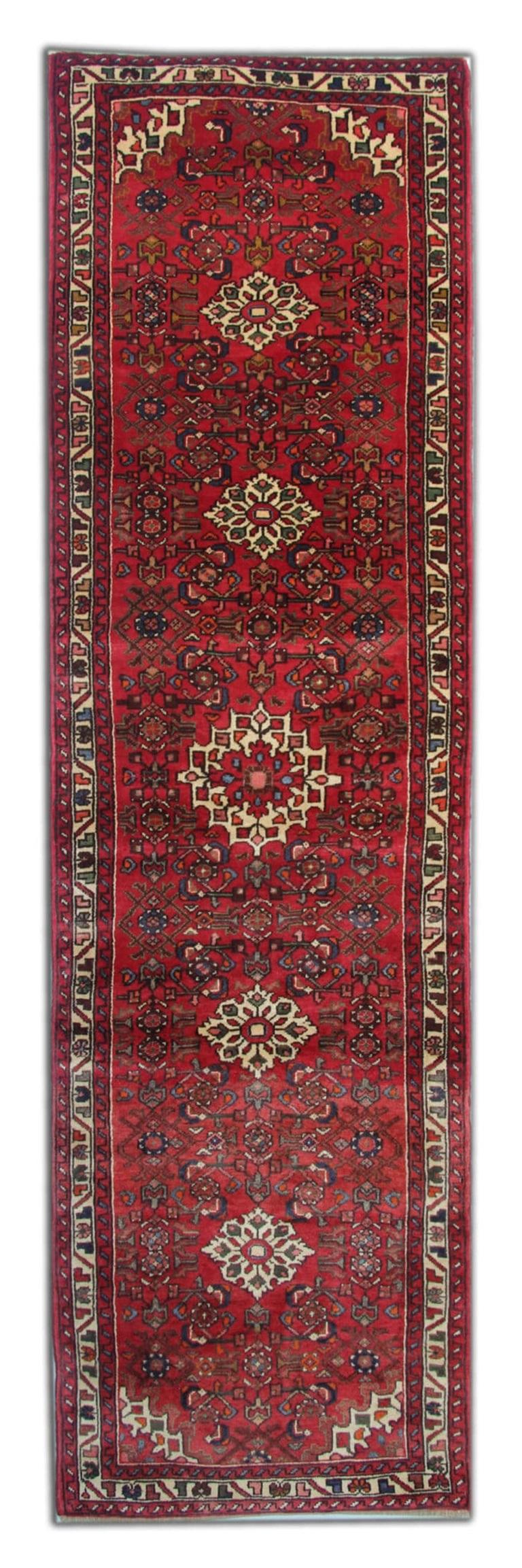 Persian Vintage Oriental Runner Rug, Red Stair Runner, Wool Rug For Sale