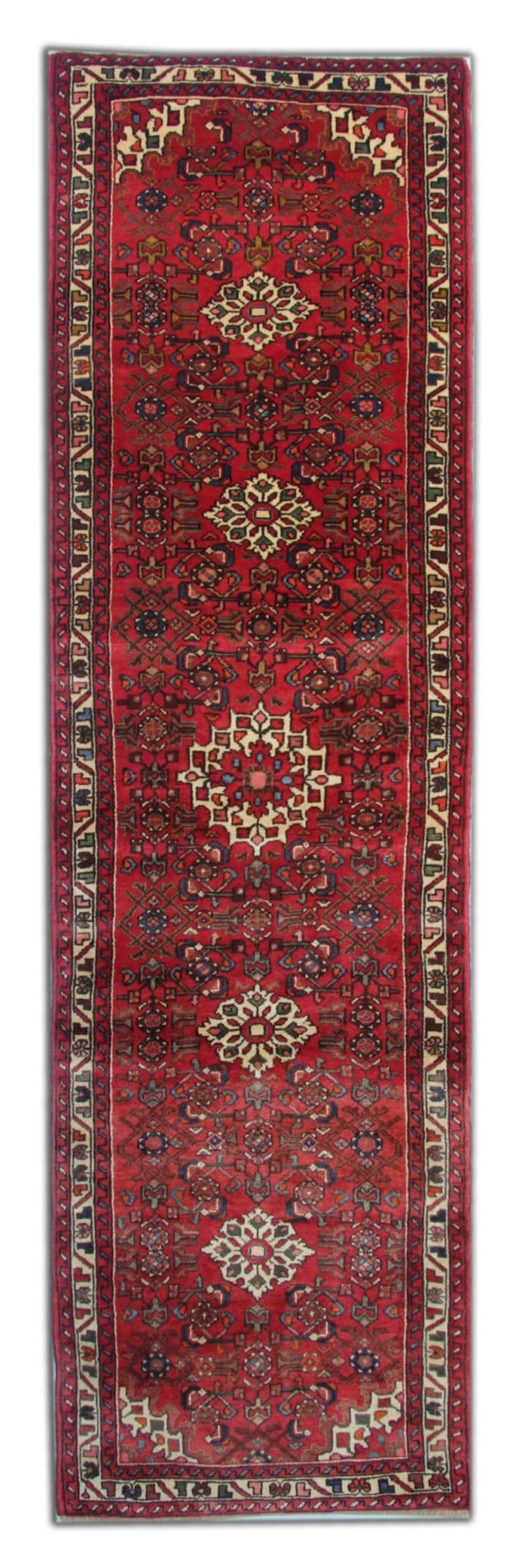 Alfombra oriental vintage, alfombra de escalera roja, alfombra de lana Persa en venta