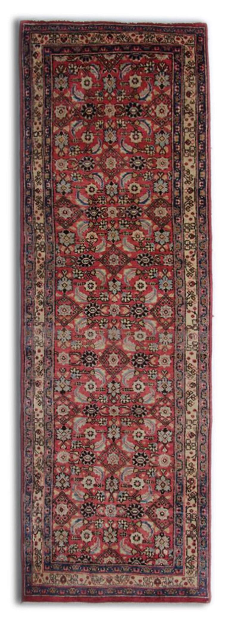 Vintage Hussein Abad Runner Rug, Rust Stair Runner, Wool Rug In Excellent Condition For Sale In Hampshire, GB