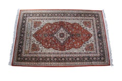 Vintage Persian Iran Tabriz Floral All Over Medallion Wool Area Rug Carpet