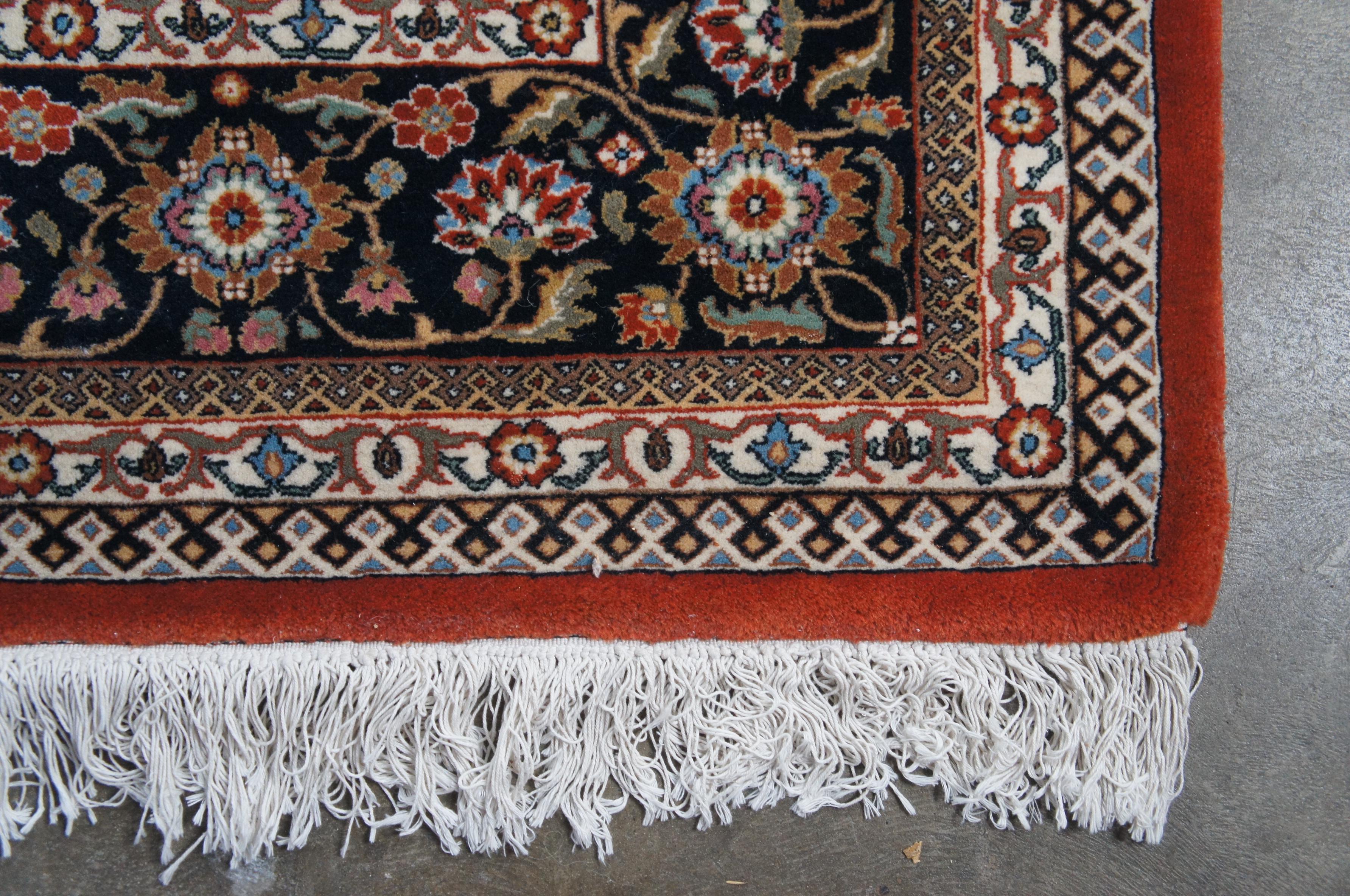 Vintage Persian Iran Tabriz Floral All Over Medallion Wool Area Rug Carpet (Wolle) im Angebot