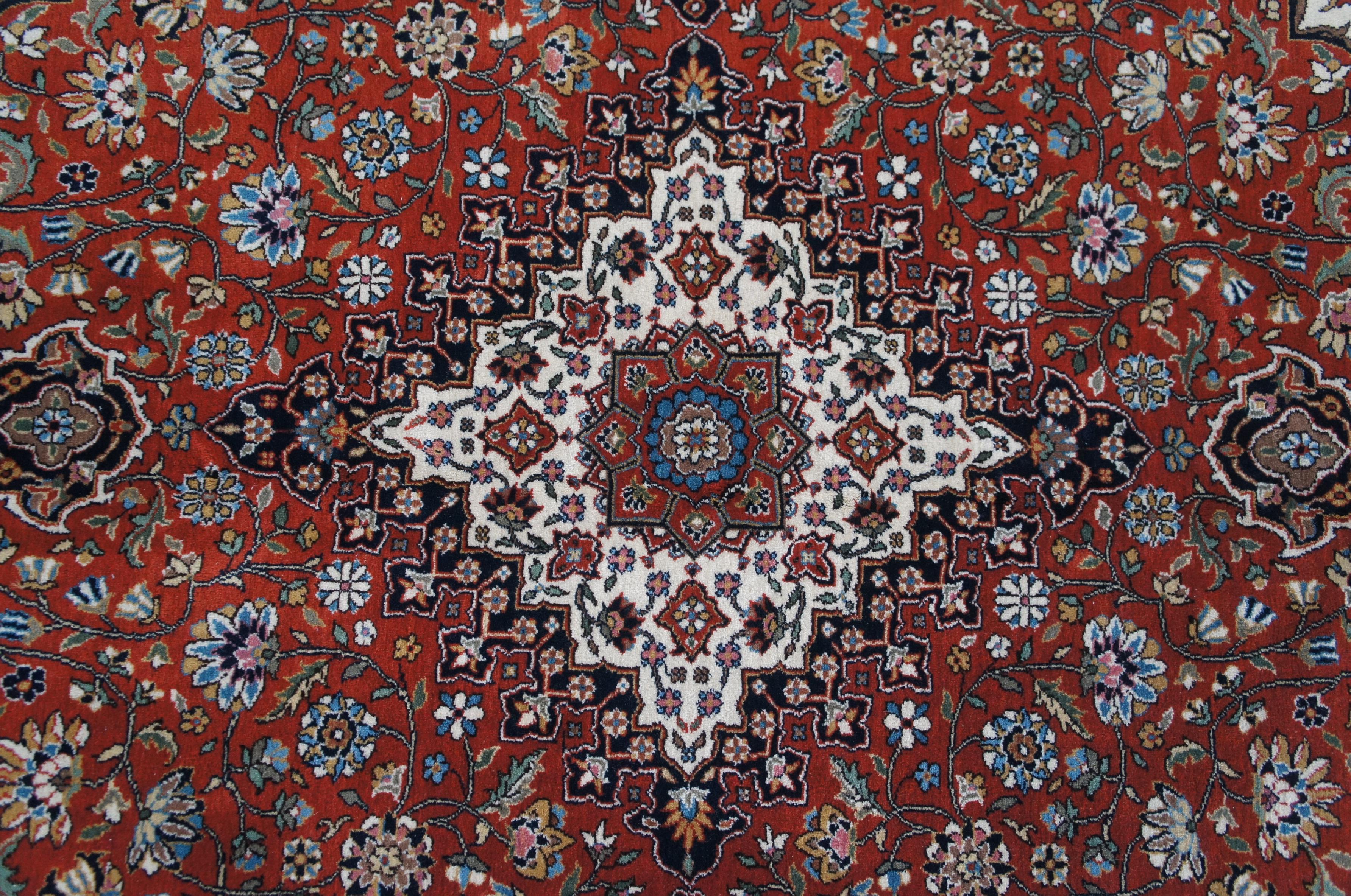 Vintage Persian Iran Tabriz Floral All Over Medallion Wool Area Rug Carpet im Angebot 3