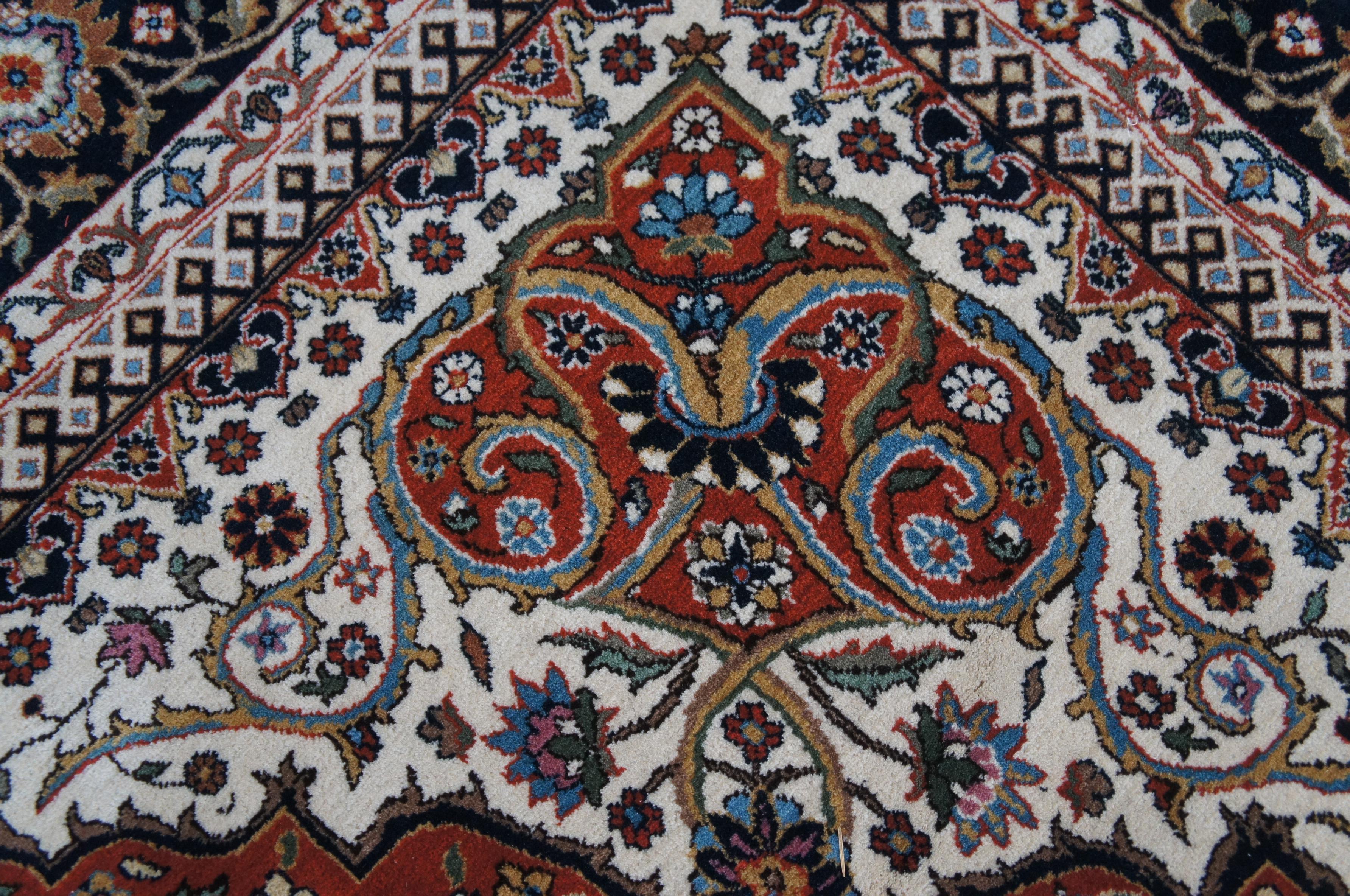 Vintage Persian Iran Tabriz Floral All Over Medallion Wool Area Rug Carpet im Angebot 4