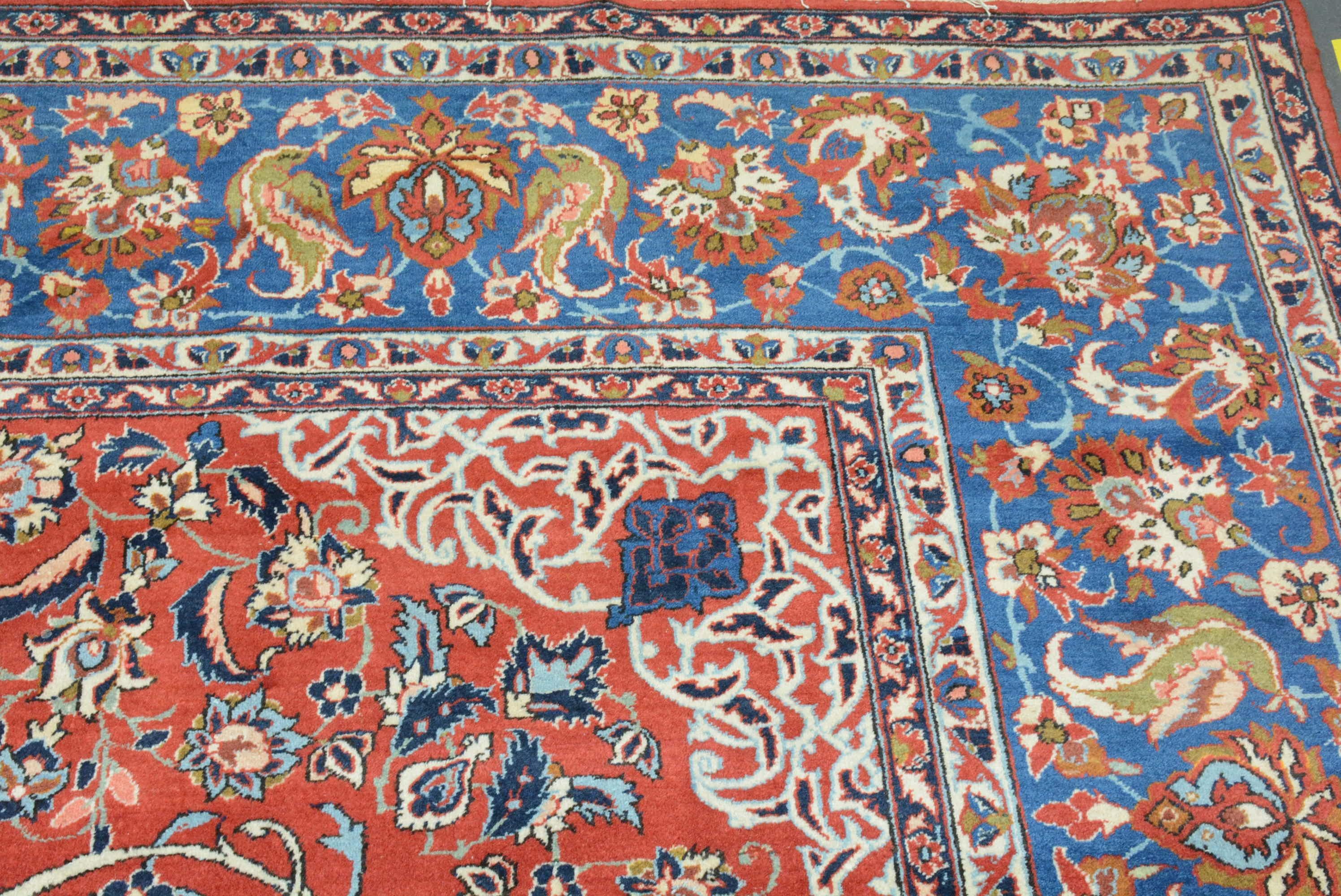 Islamic Vintage Persian Isfahan Najafabad Carpet For Sale