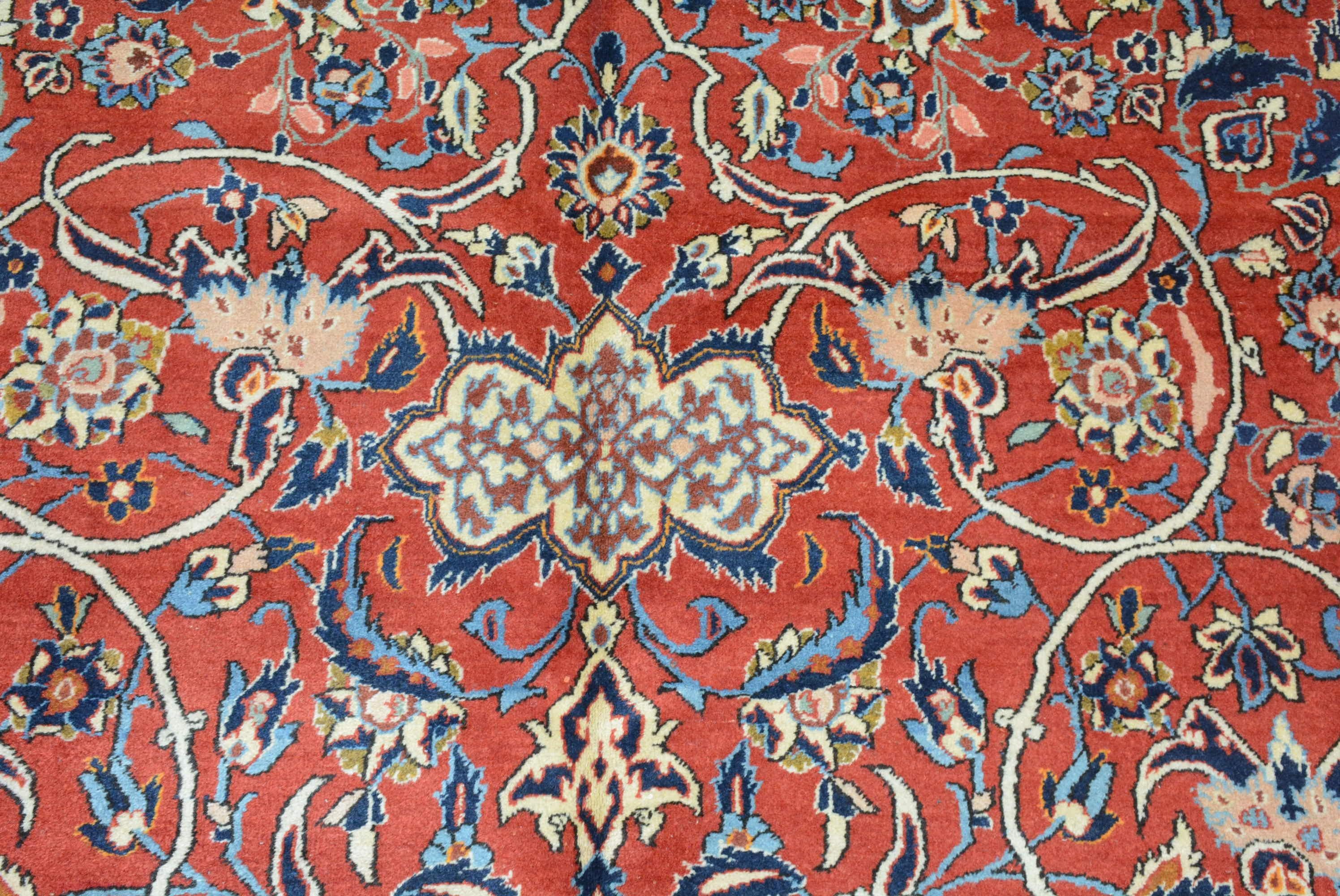 Woven Vintage Persian Isfahan Najafabad Carpet For Sale