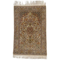 Tapis de prière persan vintage d'Ispahan, tapisserie murale suspendue d'art islamique