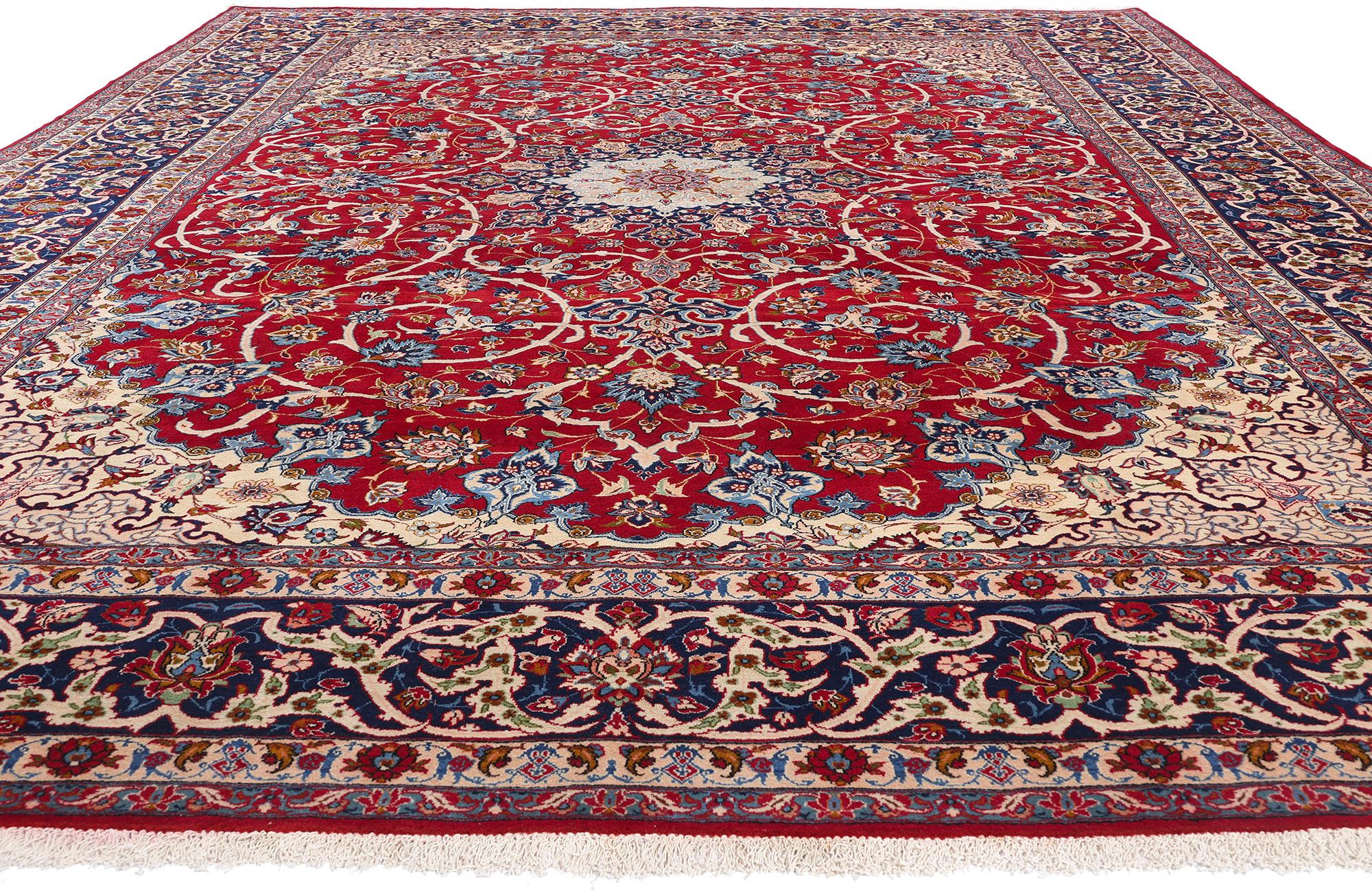 Tabriz Tappeto persiano Isfahan vintage, 10'11 x 15'01 in vendita