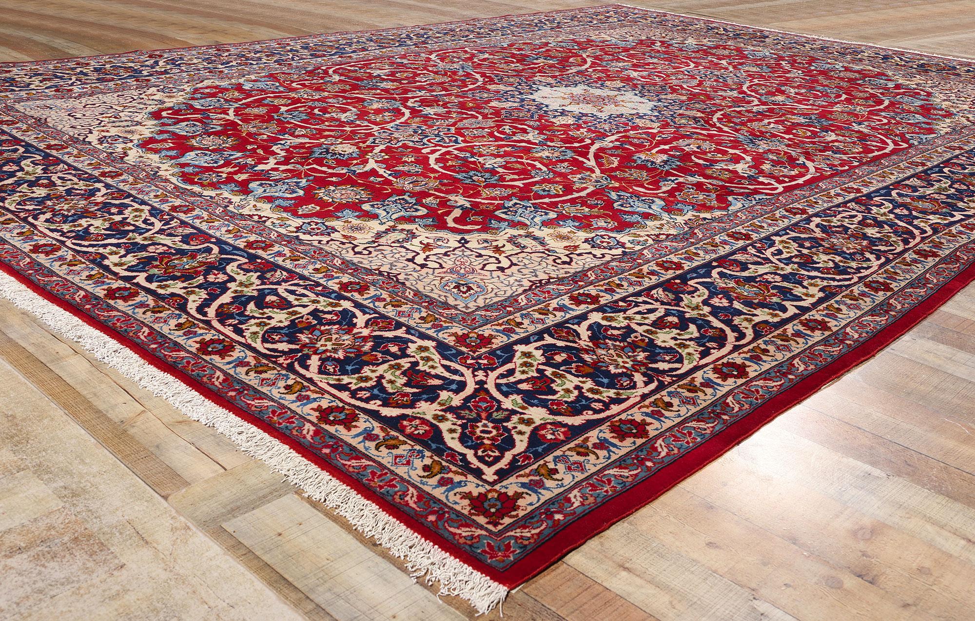 XX secolo Tappeto persiano Isfahan vintage, 10'11 x 15'01 in vendita