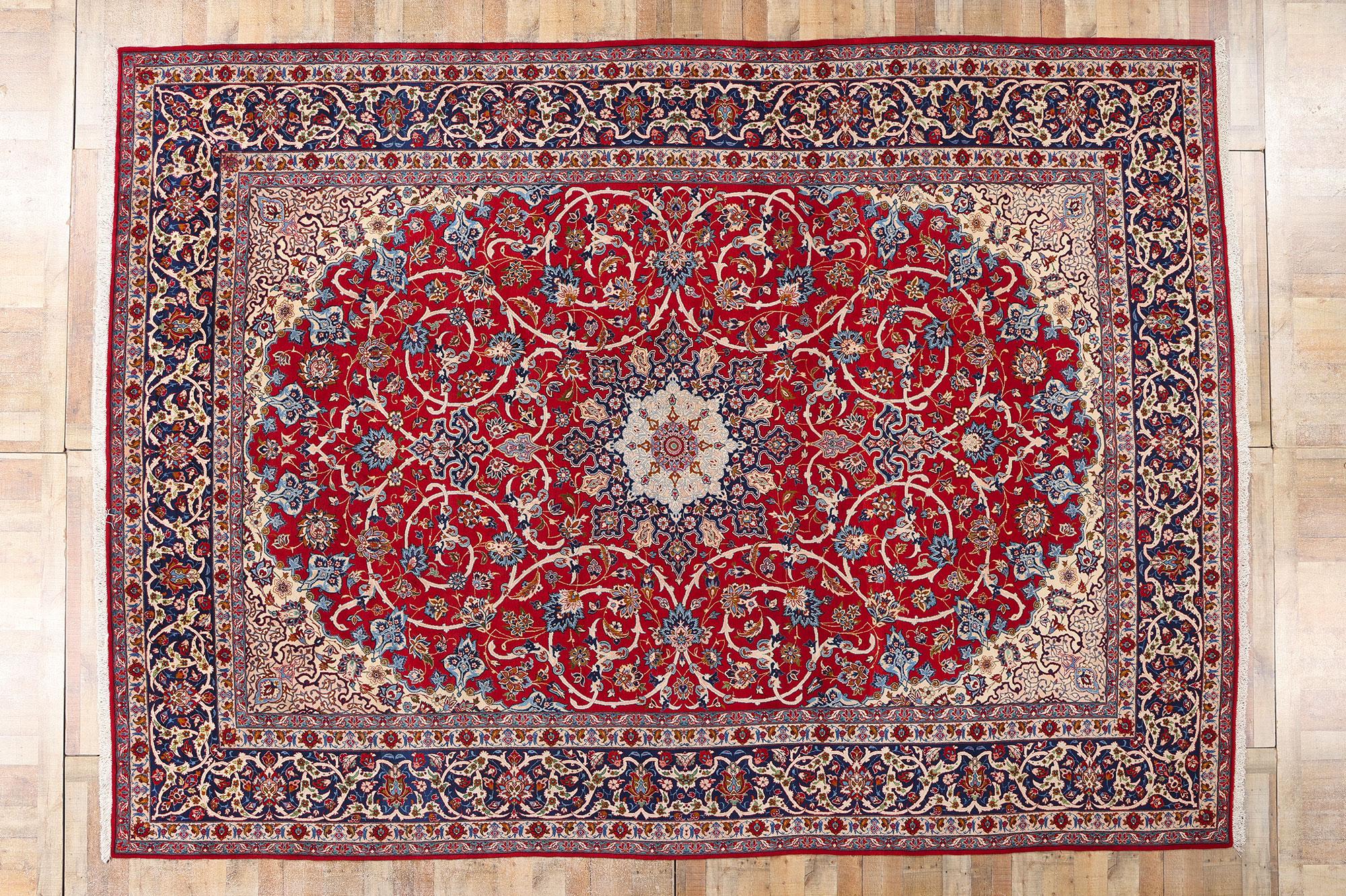 Tappeto persiano Isfahan vintage, 10'11 x 15'01 in vendita 1