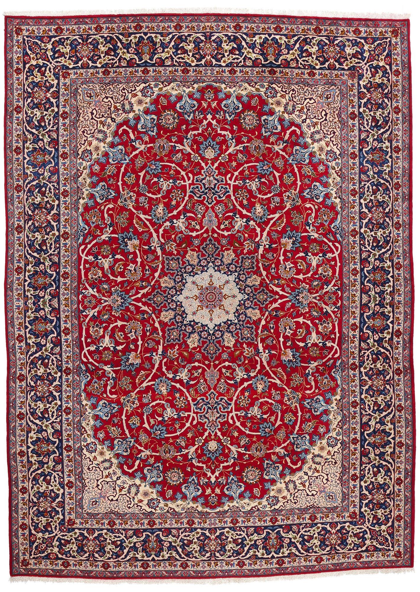 Vintage Persian Isfahan Rug, 10'11 x 15'01