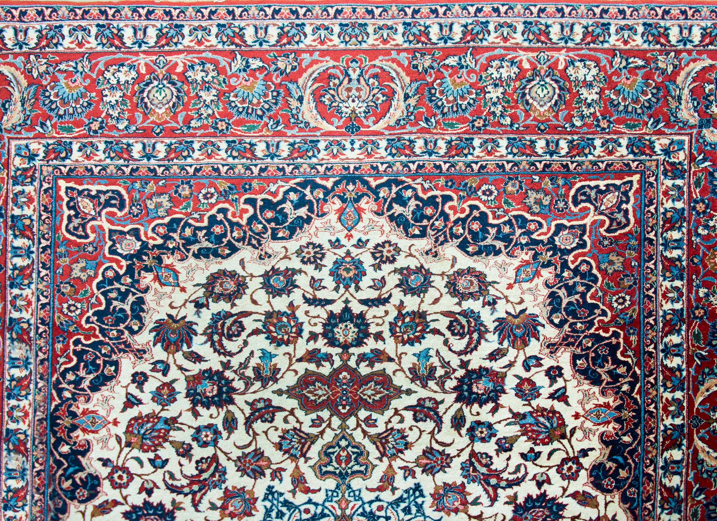 Persischer Isfahan-Teppich, Vintage im Angebot 4