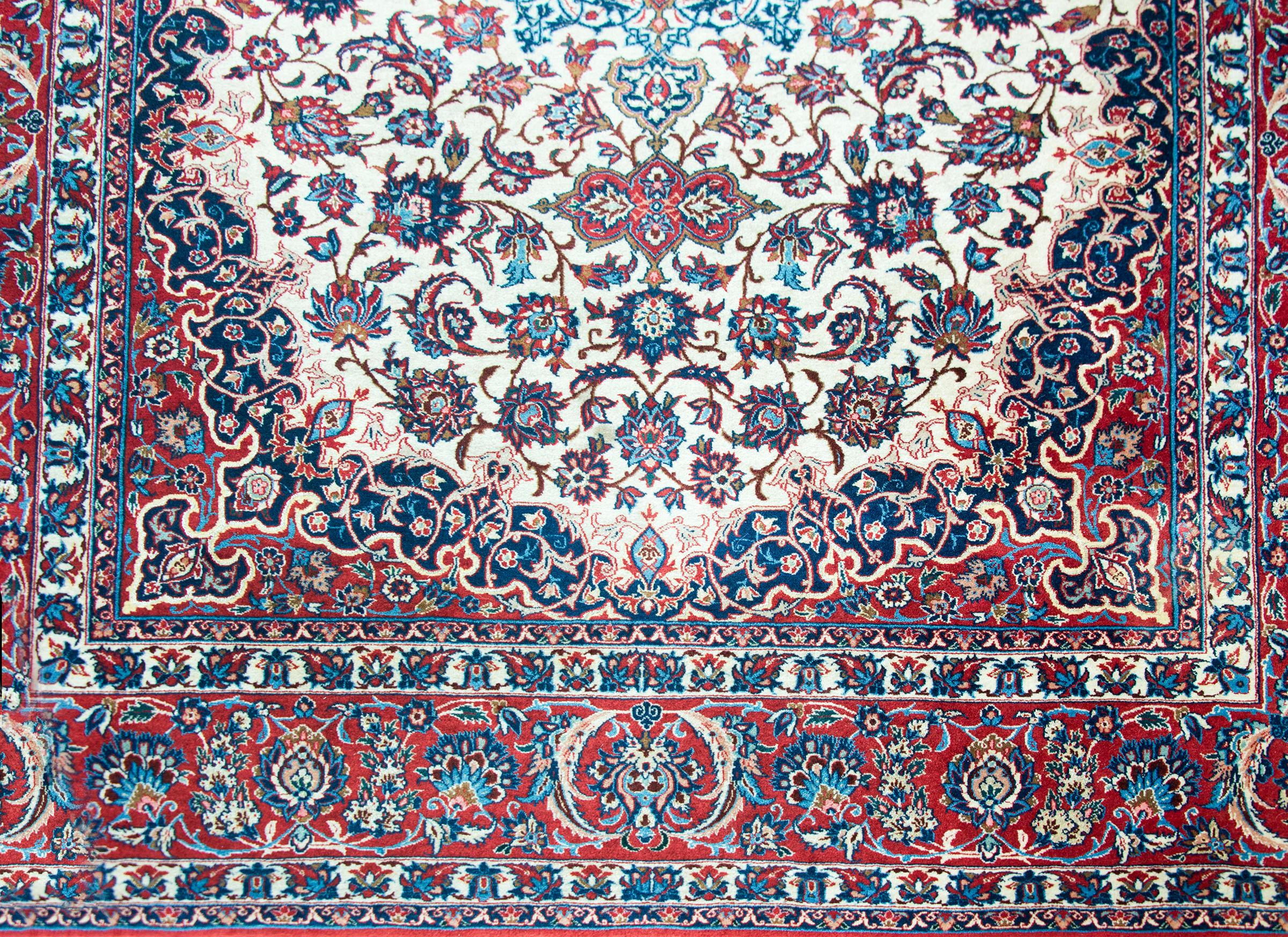 Persischer Isfahan-Teppich, Vintage im Angebot 6