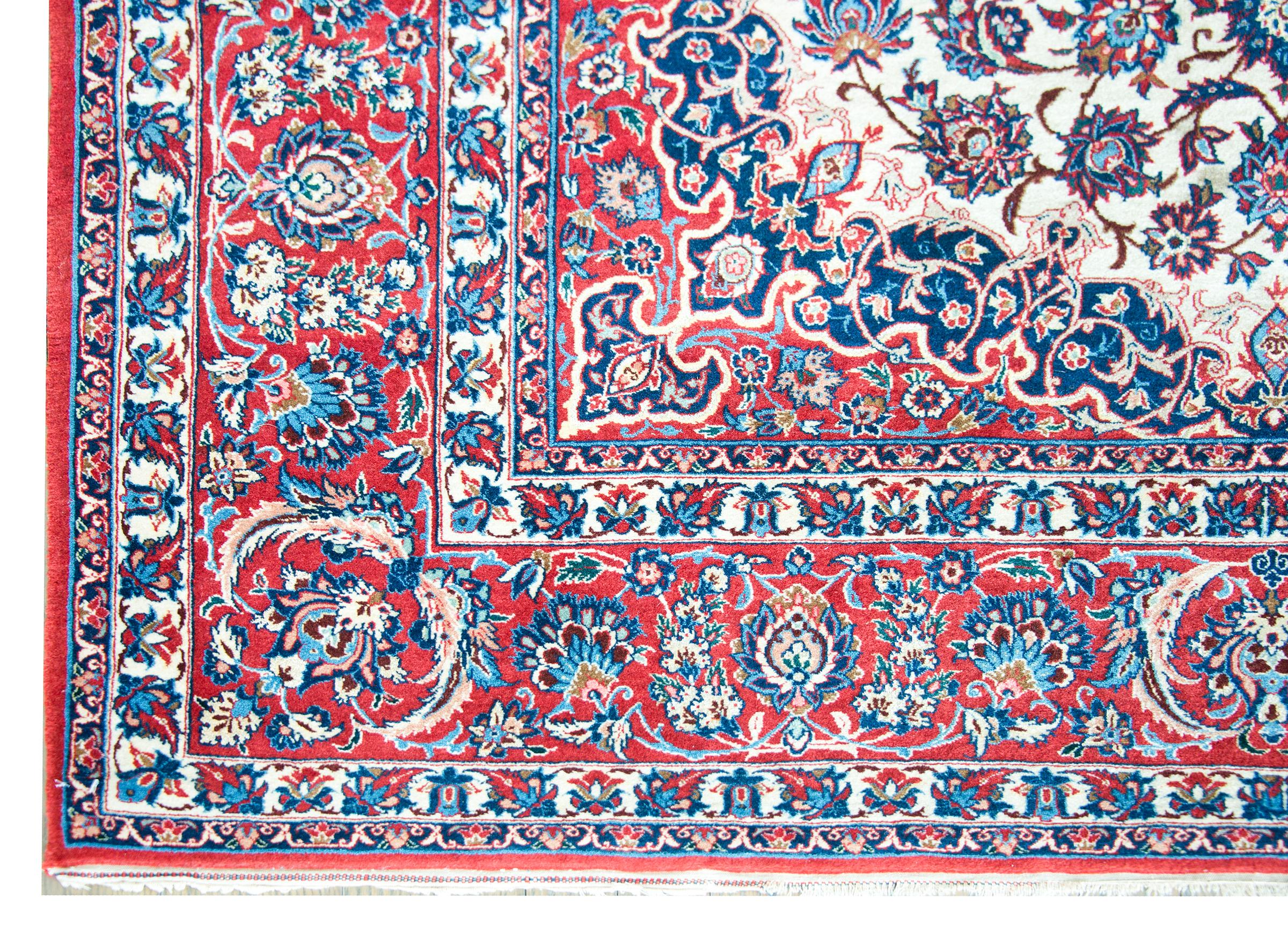 Persischer Isfahan-Teppich, Vintage im Angebot 7