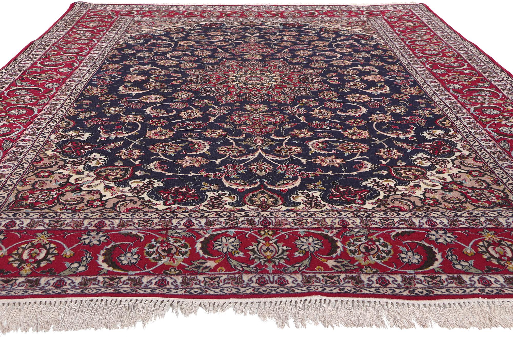 Neoclassical Vintage Persian Isfahan Rug For Sale