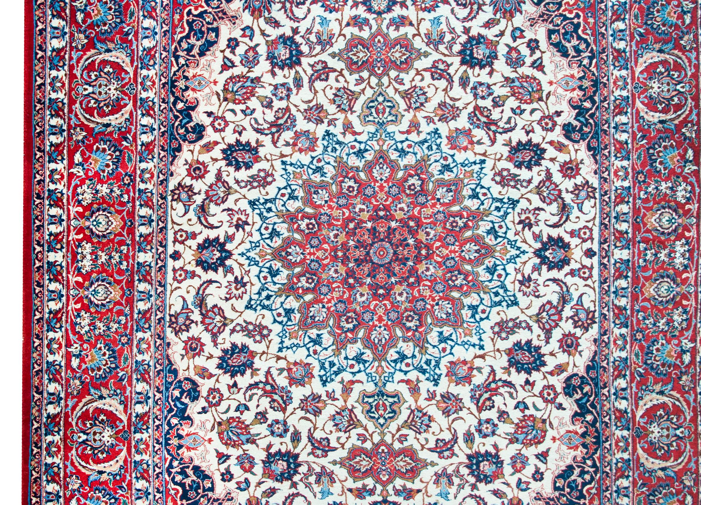 Persischer Isfahan-Teppich, Vintage (20. Jahrhundert) im Angebot