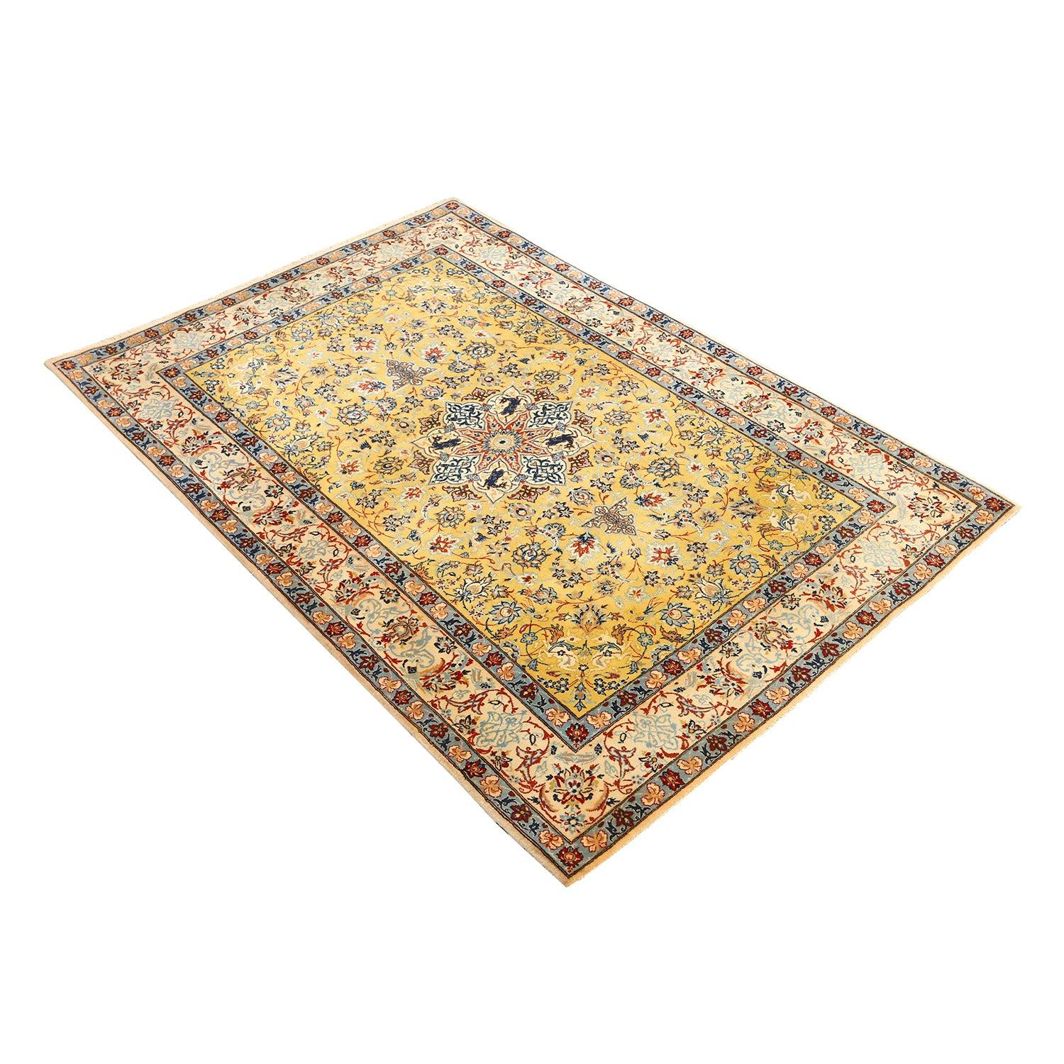 Persiano Tappeto persiano Isfahan vintage in lana e seta - Dimensioni: 5'2x3'6 in vendita