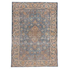 Persischer Isfahan-Teppich im Vintage-Stil, entspannte Raffinesse trifft auf mediterranen Charme