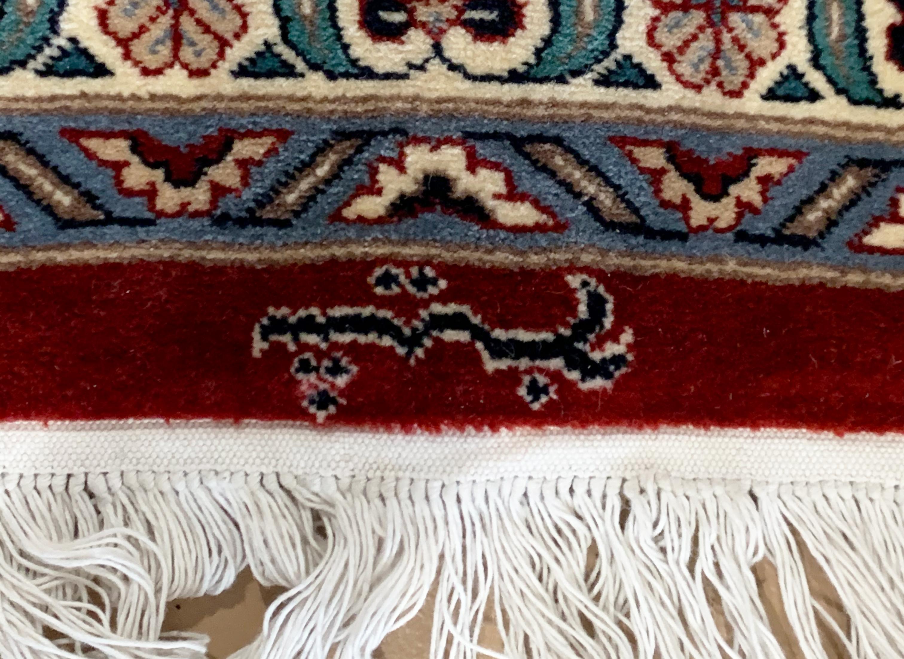 Wool Vintage Persian Isfahan Rug, Signed, circa 1950s For Sale