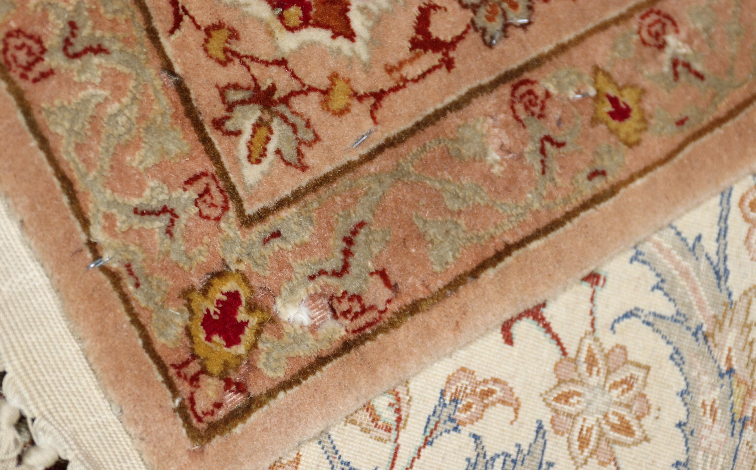 Vintage Persian Isfahan Rug with Silk Foundation For Sale 3