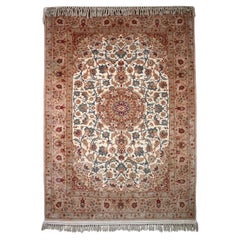 Vintage Persian Isfahan Rug with Silk Foundation