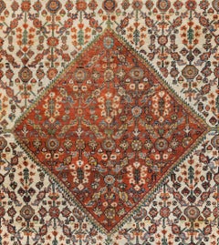 Persischer Mahal Ziegler-Teppich in Elfenbein, Beige und Rost, um 1900-1920