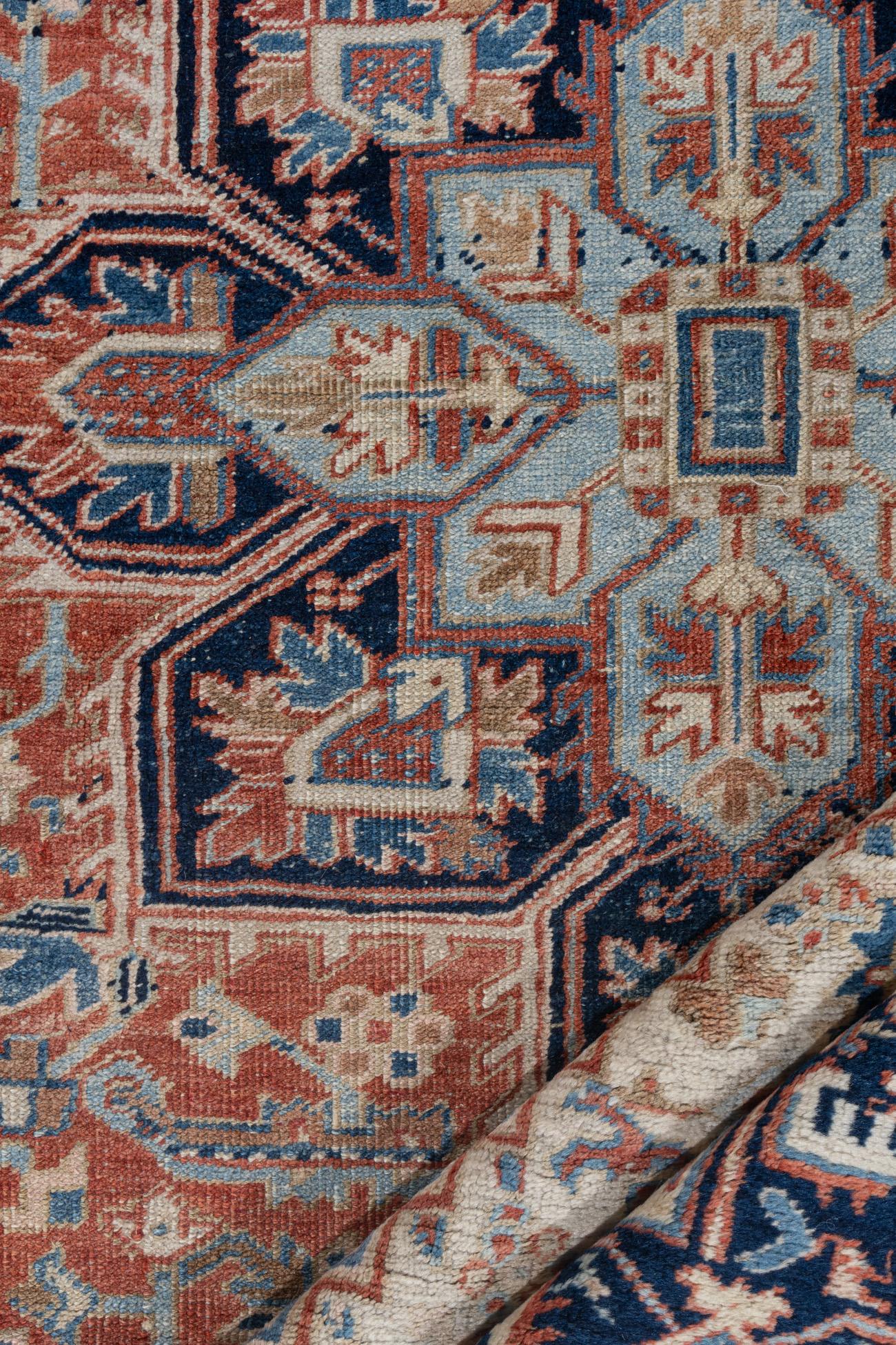Vintage Persian Ivory Heriz Rug For Sale 4