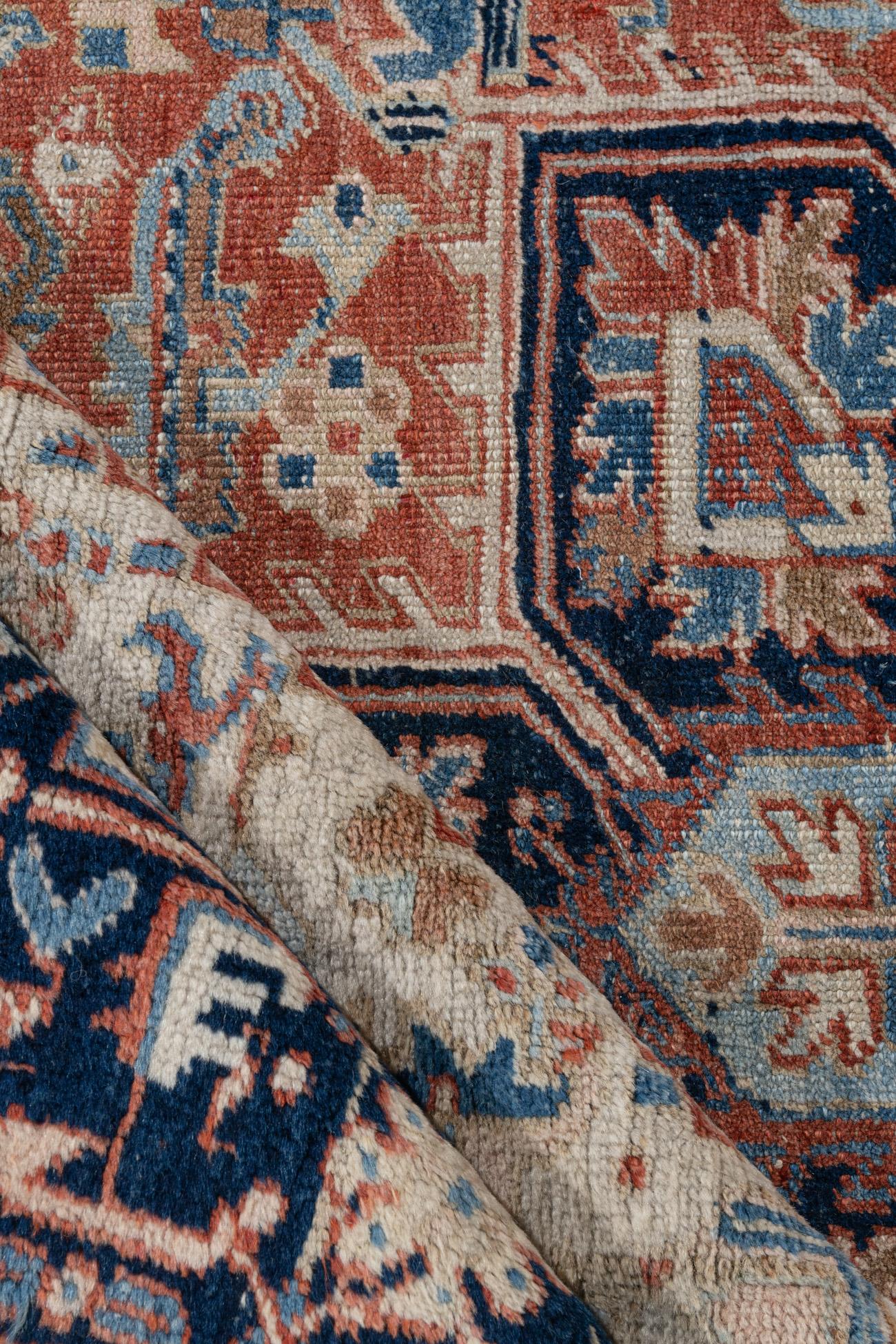 Vintage Persian Ivory Heriz Rug For Sale 5