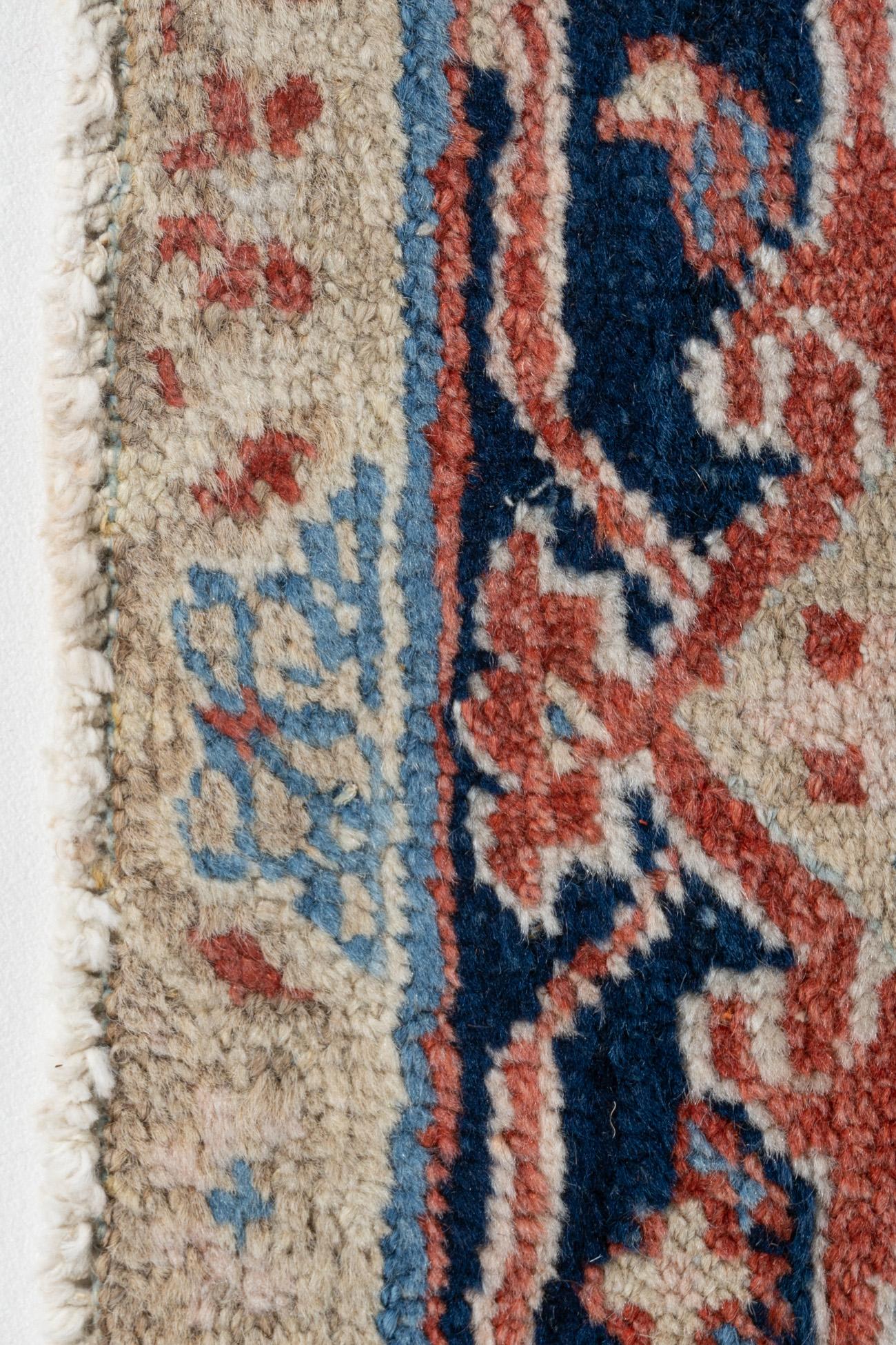 Vintage Persian Ivory Heriz Rug For Sale 9