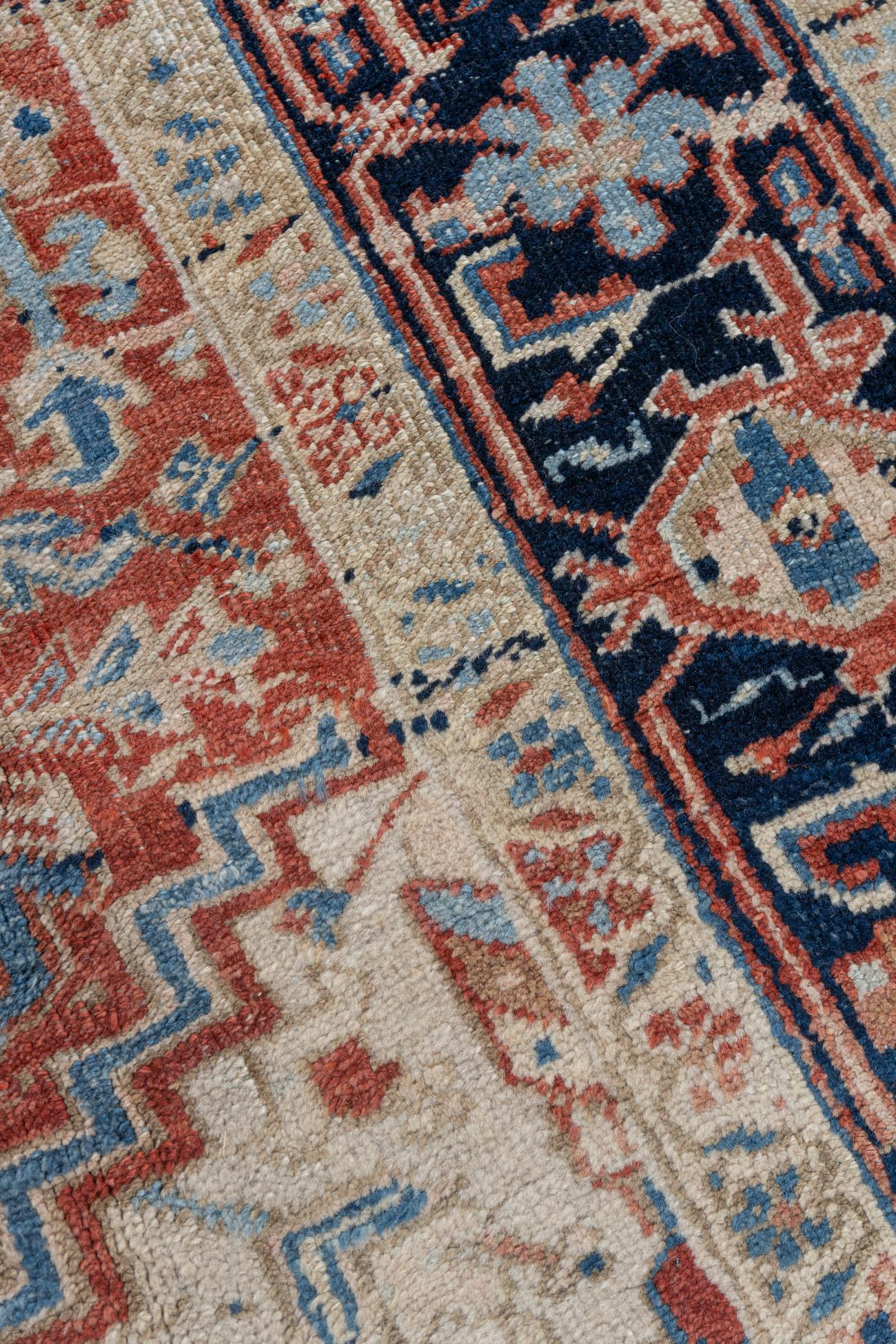 Vintage Persian Ivory Heriz Rug For Sale 2