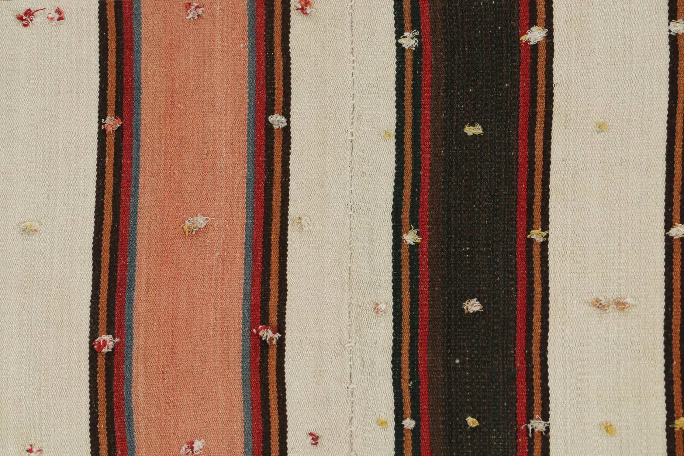 Mid-20th Century Vintage Persian Jajim Kilim in Colorful Stripes by Rug & Kilim For Sale