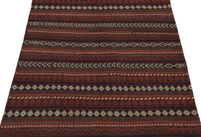 Vintage Persian Jajim kilim in Polychromatic Stripes Pattern by Rug and ...