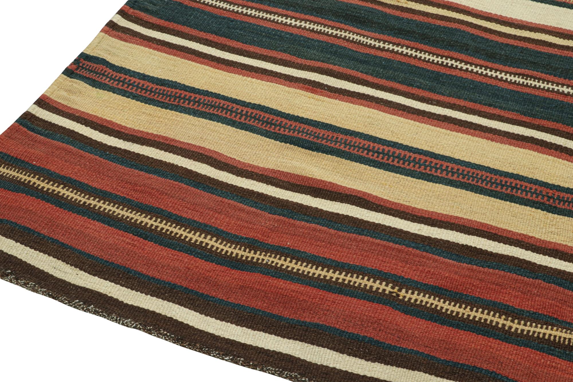 Mid-20th Century Vintage Persian Jajim Kilim in Red, Blue & White Patterns For Sale
