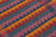 Vintage Persian Jajim Kilim in Red, Orange, Pink & Blue Patterns