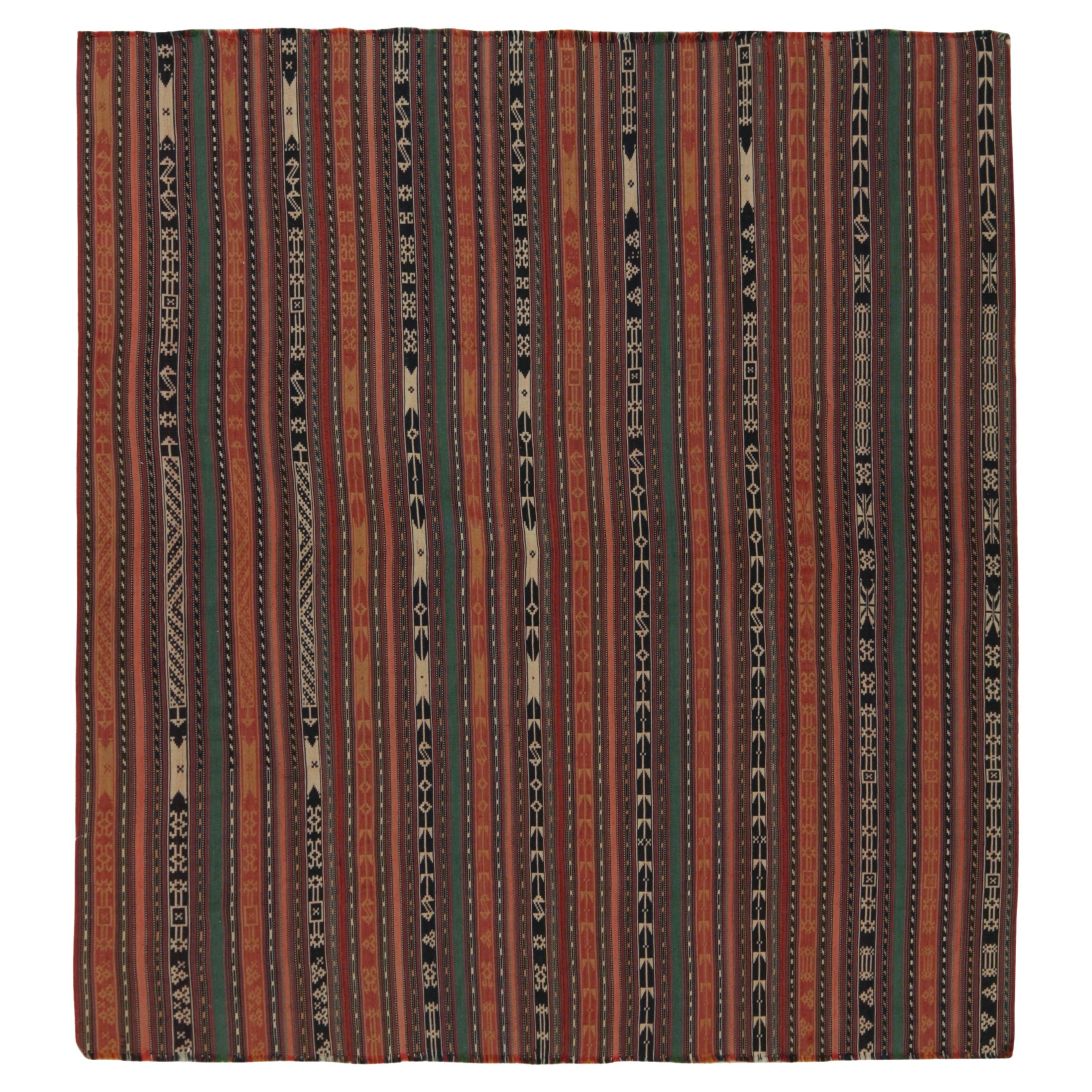 Tapis & Kilim persan Jajim tribal vintage à rayures polychromes
