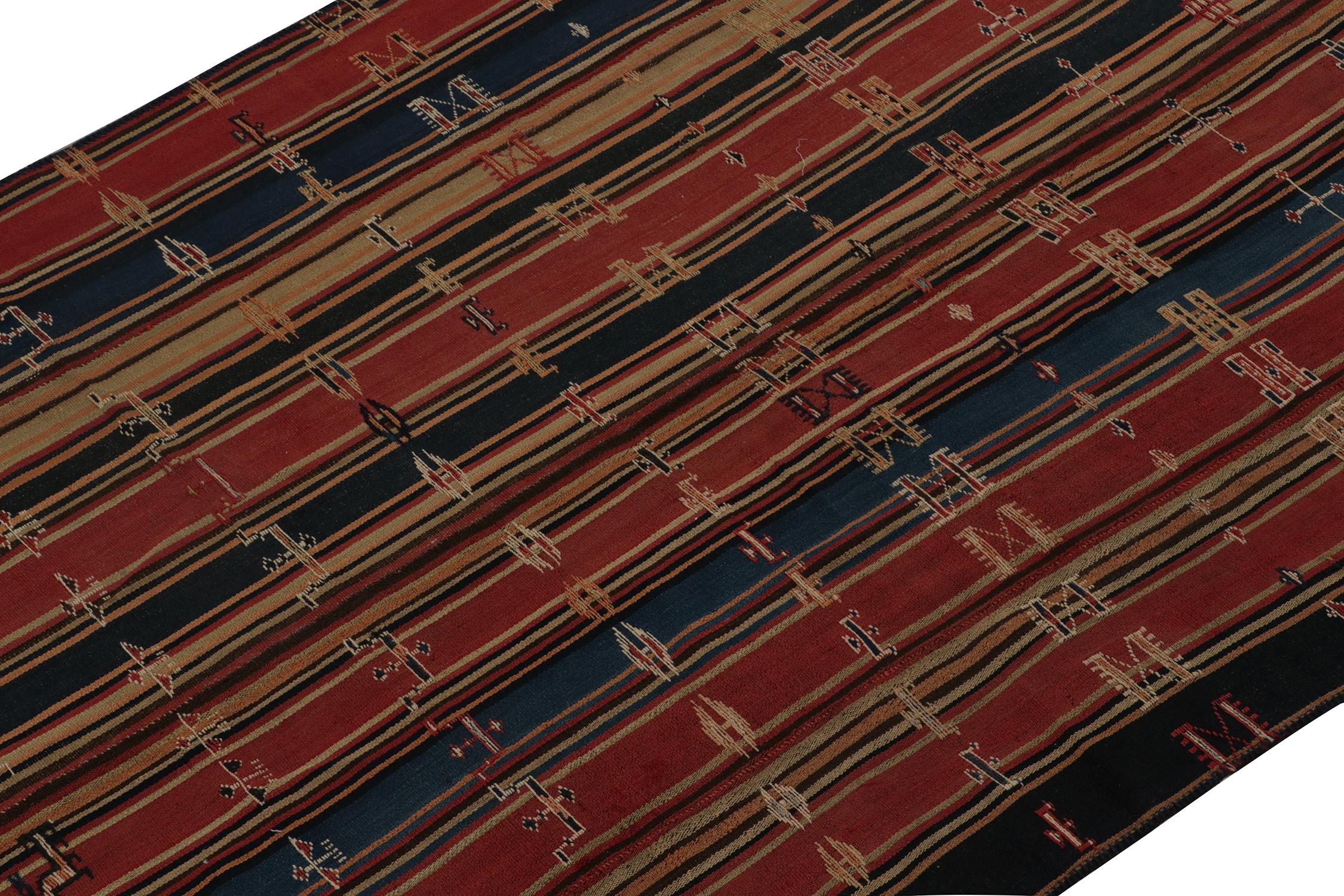 Vintage Persian Jajim Tribal Kilim Rug in Polychromatic Stripes, by Rug & Kilim In Good Condition For Sale In Long Island City, NY