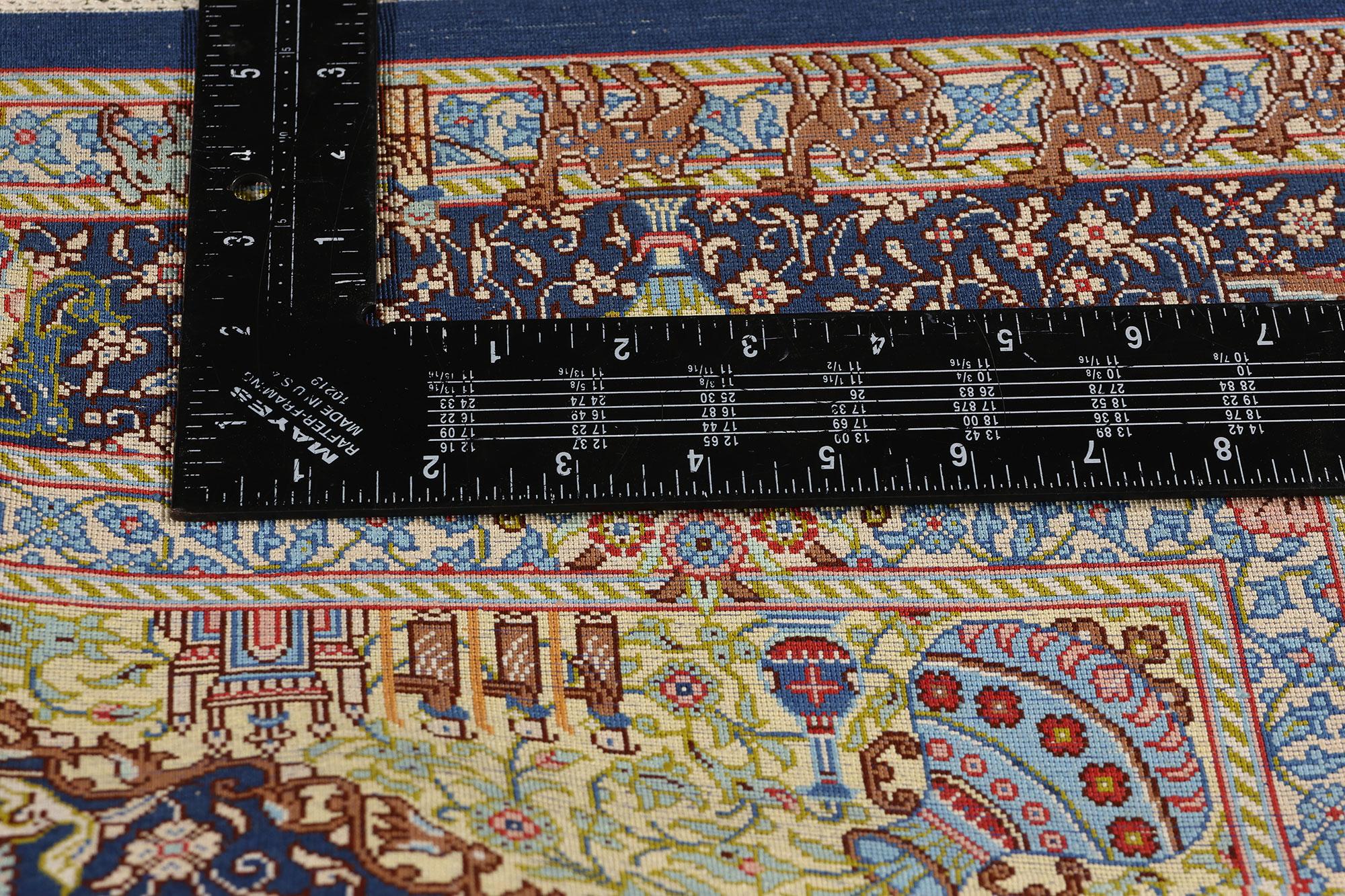 Vintage Persian Jamshidi Silk Qum Rug, Timeless Allure Meets Islamic Enchantment For Sale 2