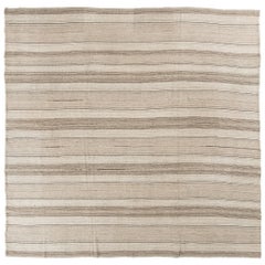 Quadratischer persischer Jejim-Kelim-Teppich mit Flachgewebe 26765