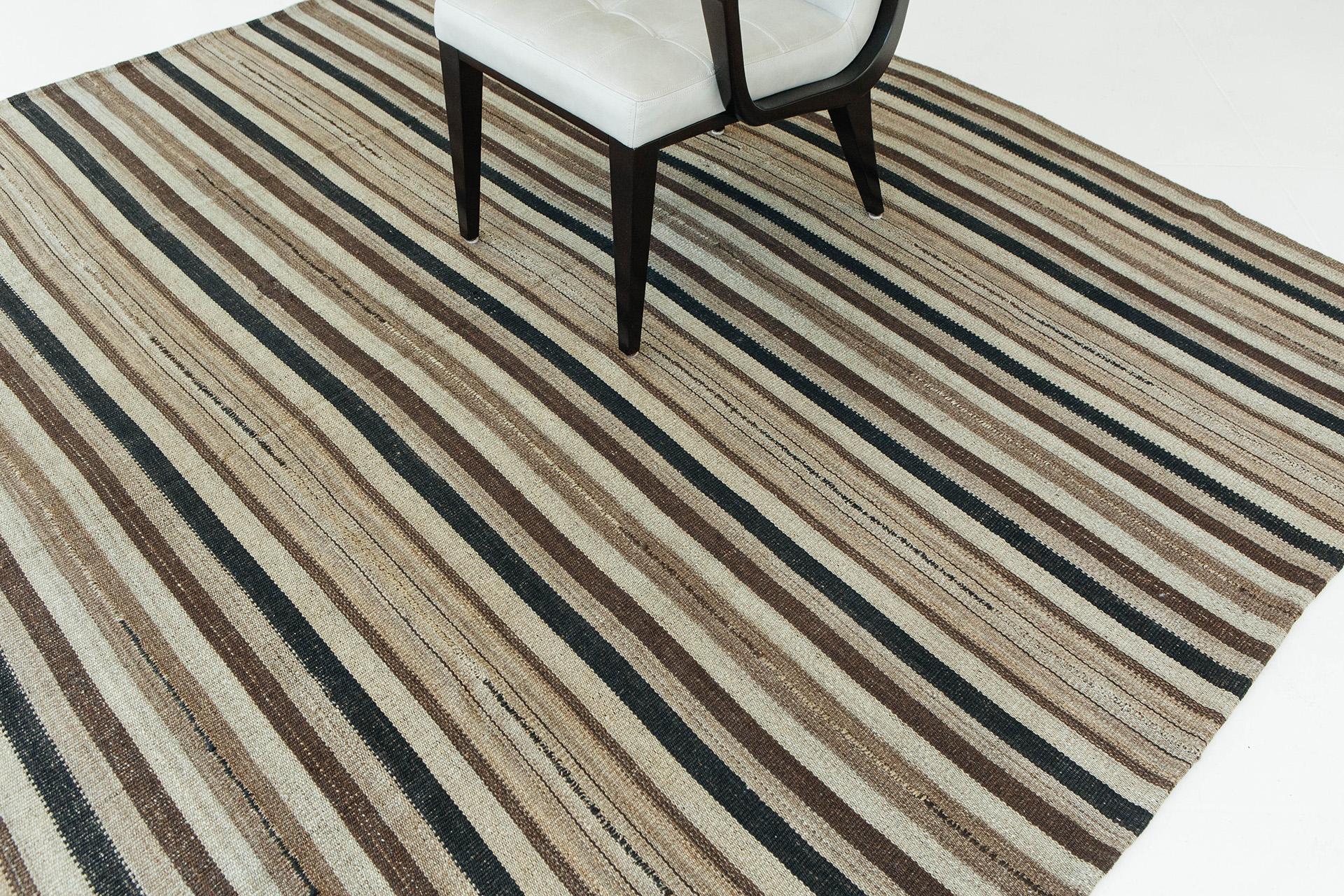 Annodato a mano Vintage Persian Jejim Kilim Square Flat Weave 26761 in vendita