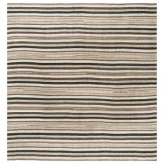 Vintage Persian Jejim Kilim Square Flat Weave 26761