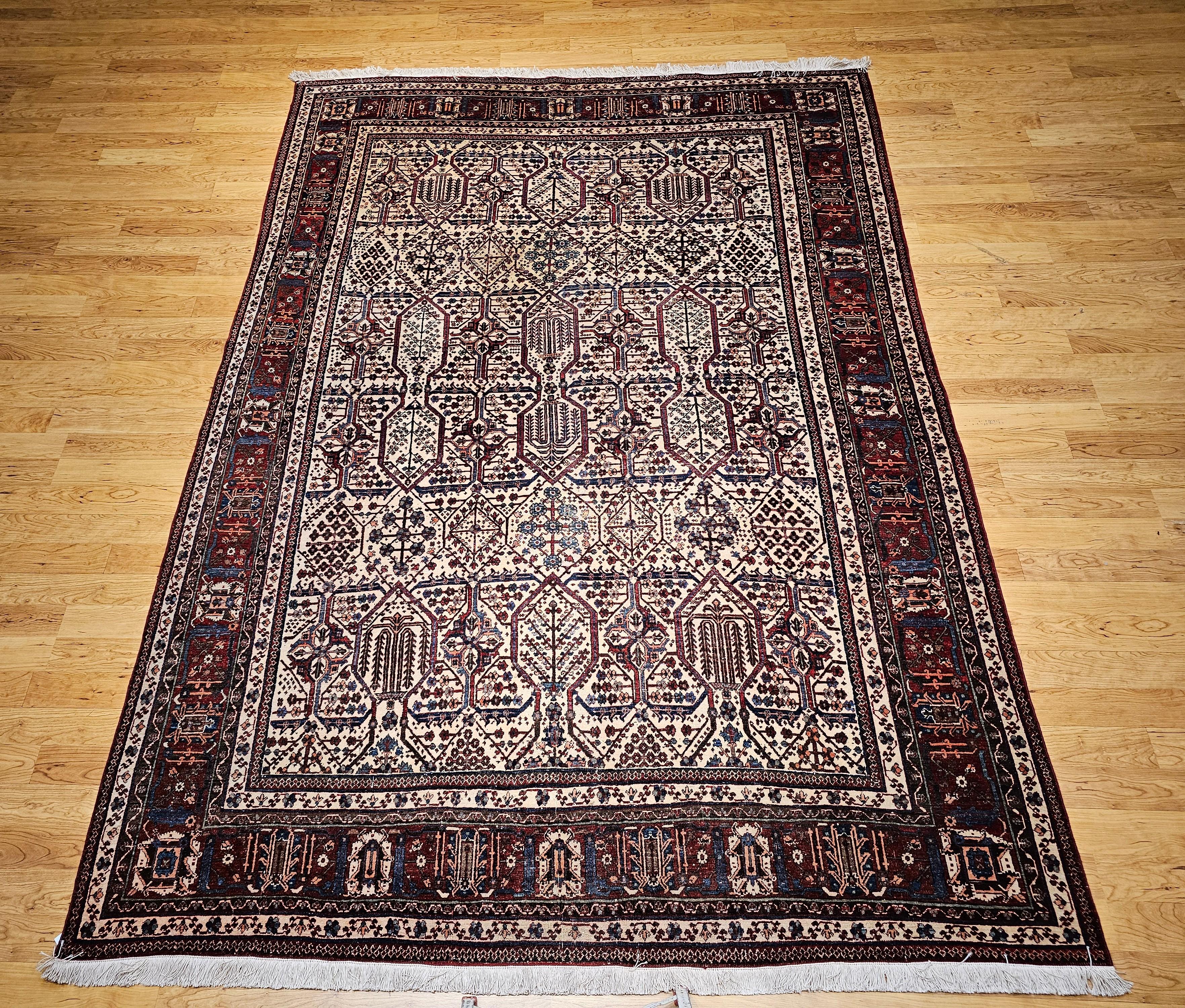 Vintage room size rug Persian Joshegan Kashan rug in an allover 