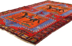 Vintage Persian Karabagh Pictorial Carpet